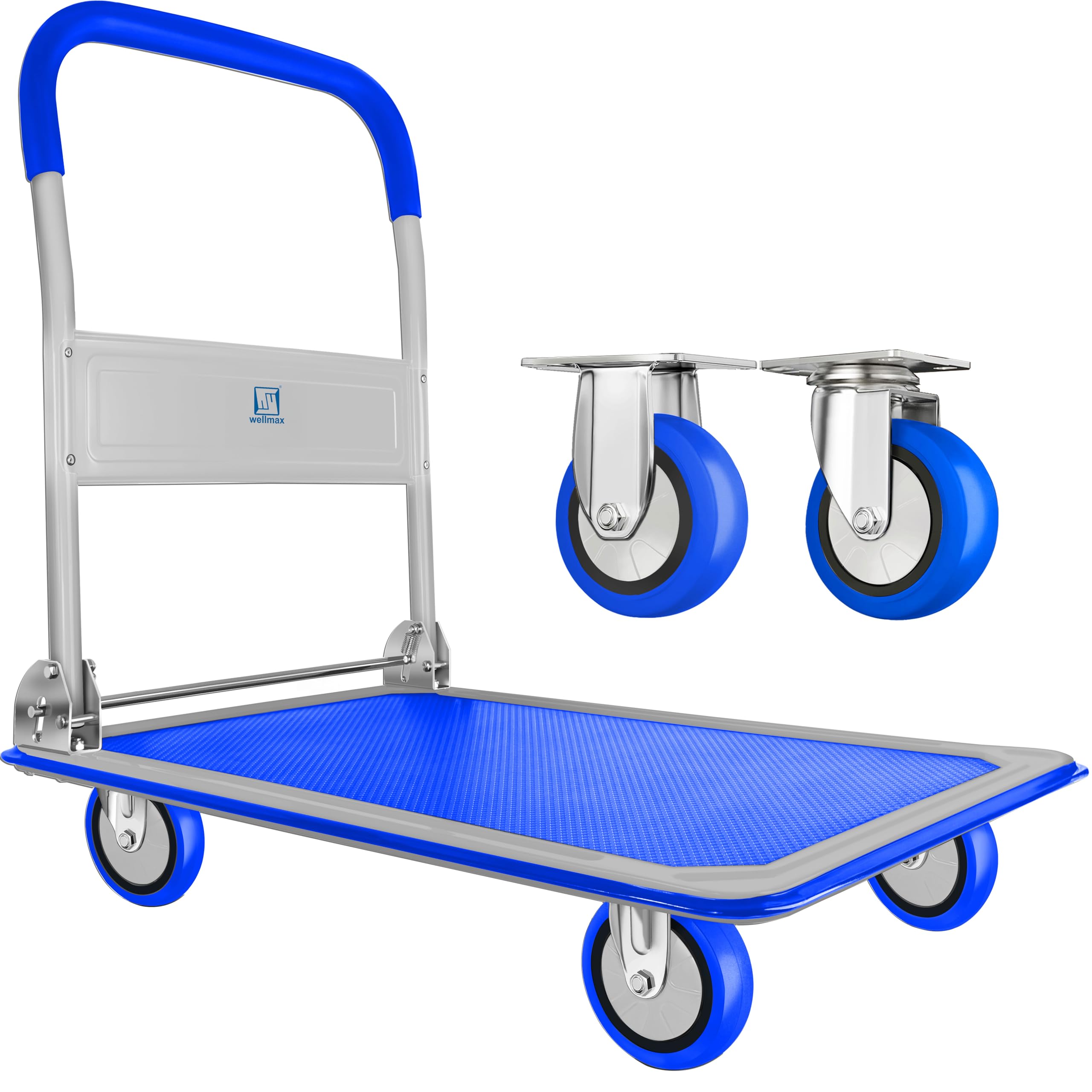 Push Cart Dolly by Wellmax, Moving Platform Hand Truck, Foldable