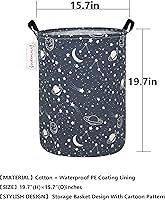 Vista 2 de QUEENLALA Cesta de almacenamiento grande, cesta de lavandería, baño, decoración del hogar, cesta de almacenamiento redonda plegable, para niños