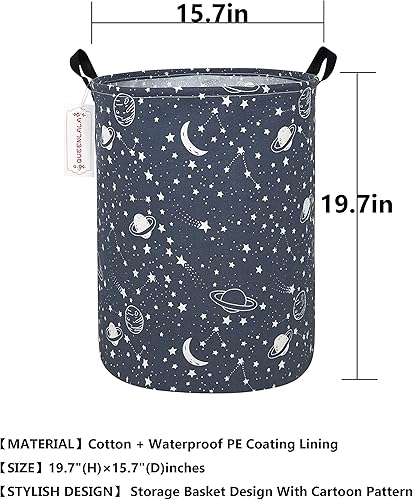 Miniatura 2 de QUEENLALA Cesta de almacenamiento grande, cesta de lavandería, baño, decoración del hogar, cesta de almacenamiento redonda plegable, para niños y