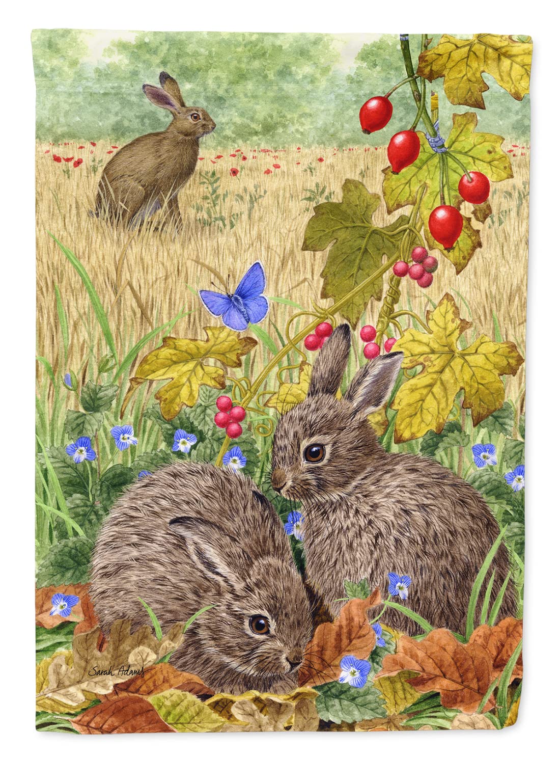 Drapeau Leverets et Lapin Caroline's Treasures ASA2140CHF pour décoration de maison taille L