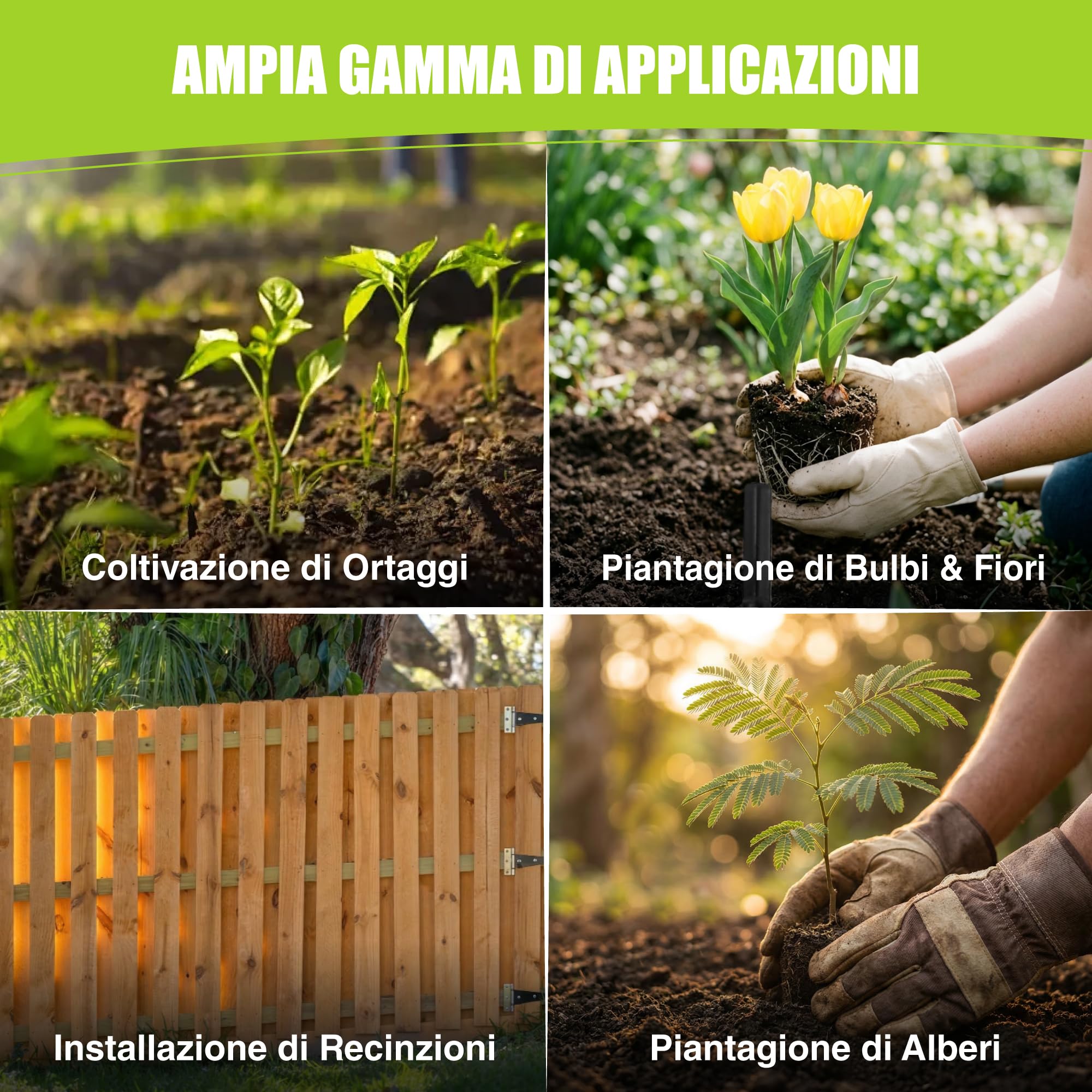 WORKPRO Trivella da Giardino, Trapano da Giardino per Trapano Elettrico, Vite a Spirale Senza Fili, Trapano Manuale, Strumento per Scavare per Piante e Fori (4 x 42 cm e 9 x 40 cm) 2 Pezzi