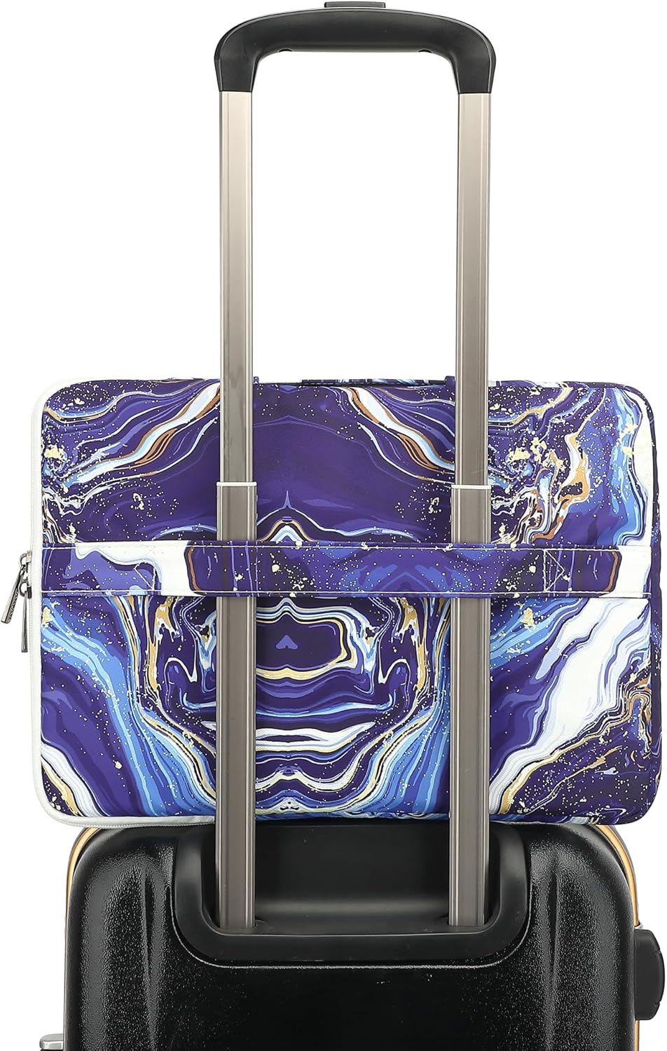 360° Protective 3 Pockets Laptop Sleeve Case Bag with Handle for MacBook Air 15 inch,MacBook Pro 16 inch and 15.6 inch Screen Laptop (Blue Marble) - Image 4