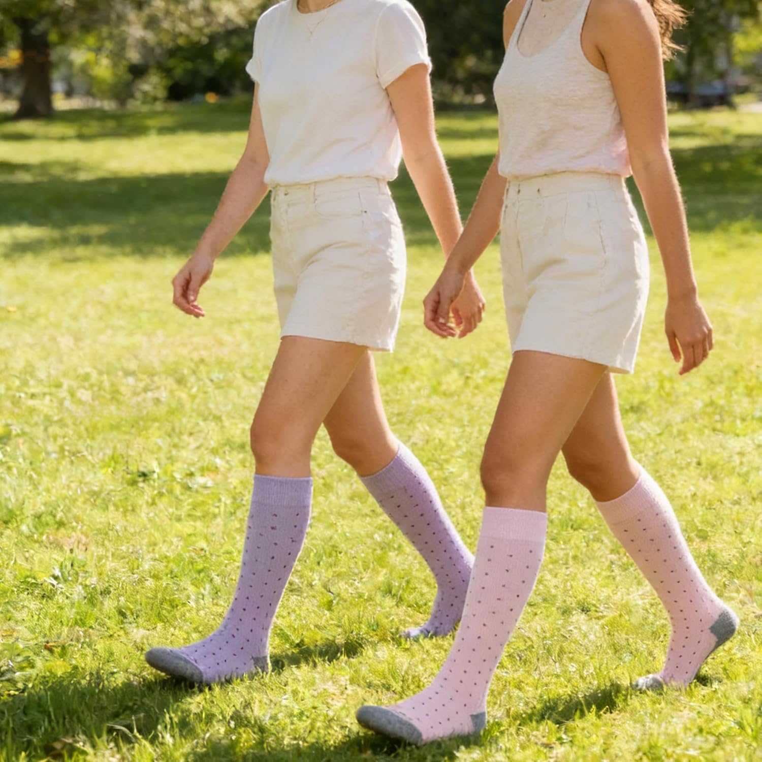 LEVSOX Bamboo Viscose Graduated Compression Socks for Women&Men - Cushioned Knee-High 20-30 mmHg Support Socks