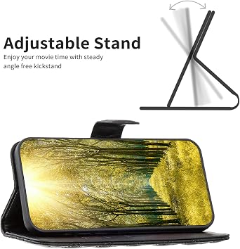 jioeuinly Case for Oppo A1 Pro Case Compatible with Oppo A1 Pro Phone Case Flip Stand Cover Women Wallet Black