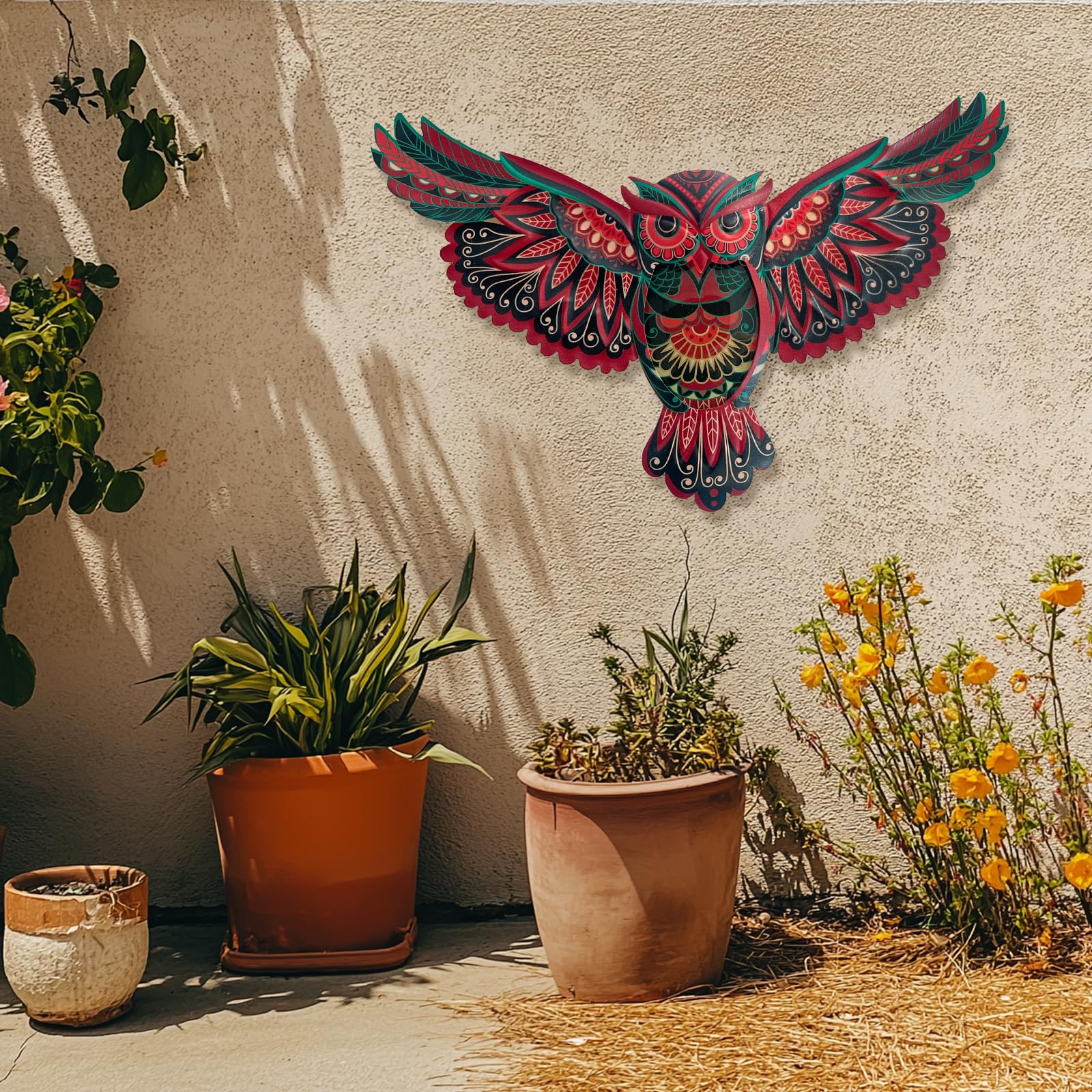 Amazon.com: LIFFY Boho Metal Owl Wall Decor - Unique Outdoor Wall