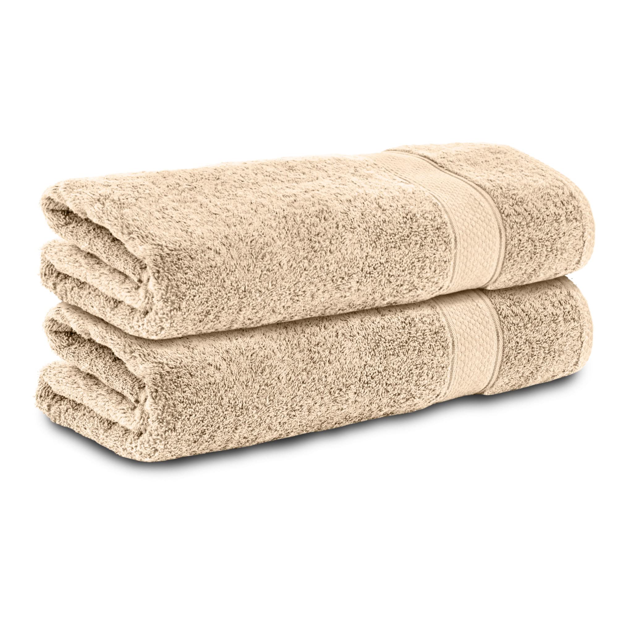 Komfortec Set of 2 Hand Towels 50 x 100 cm 100% Cotton 470 g/m² Terry Cloth Soft Beige