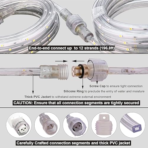 Miniatura 4 de Luces de Cuerda de Luz Diurna, 16.4 pies Tira de Luz LED Flexible Impermeable, Blanco Natural, Iluminación Decorativa Interior y Exterior para Hogar