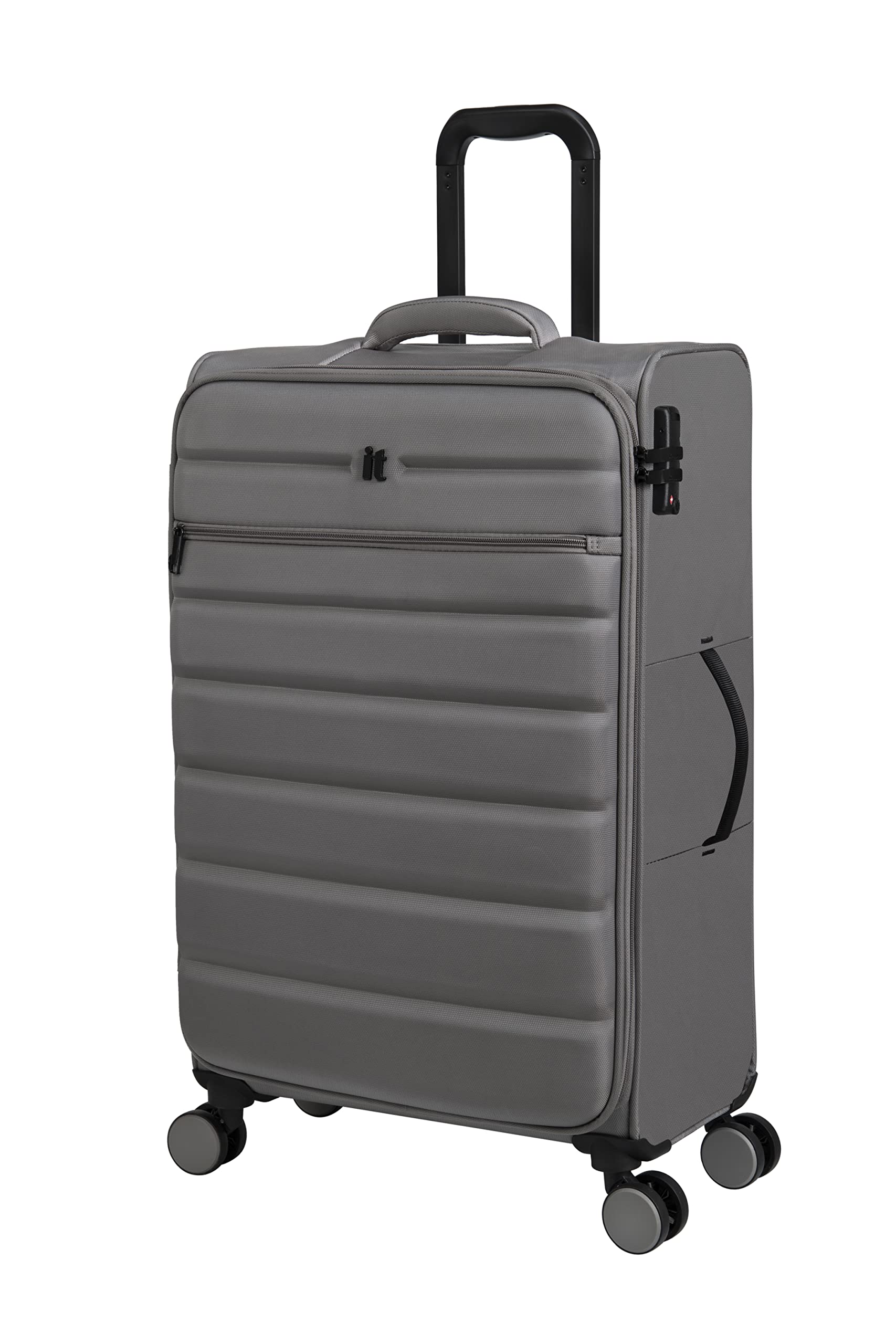Census Grey Medium-71cm Softsided 8 Wheel Trolley Bag Luggage with TSA Lock Carry-on Bag-image-41