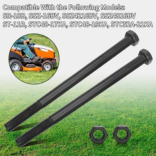 Miniatura 6 de 04001-41 04020-09 Perno de hoja de husillo de cortacésped y tuerca hexagonal 58-11 X 9-12, compatible con cortacéspedes de tamaño mediano Scag de