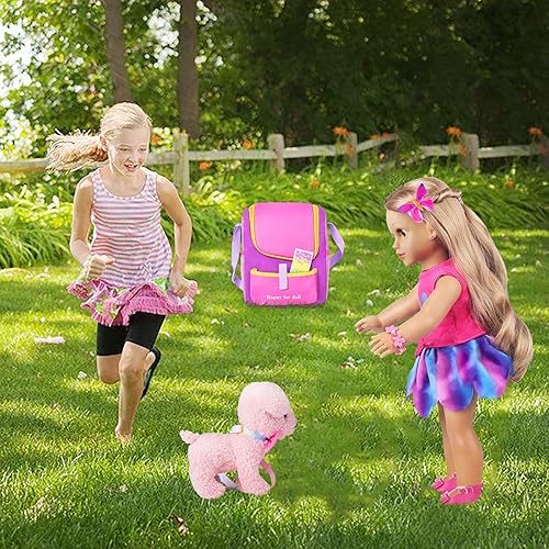 Miniatura 8 de 7 Artículos 18 Inch Dolls Bag Carrier Set and Doll Accessories Incluyendo Ropa de Muñeca de 18 pulgadas, Pegatina, Horquilla de Mariposa, Pulsera y