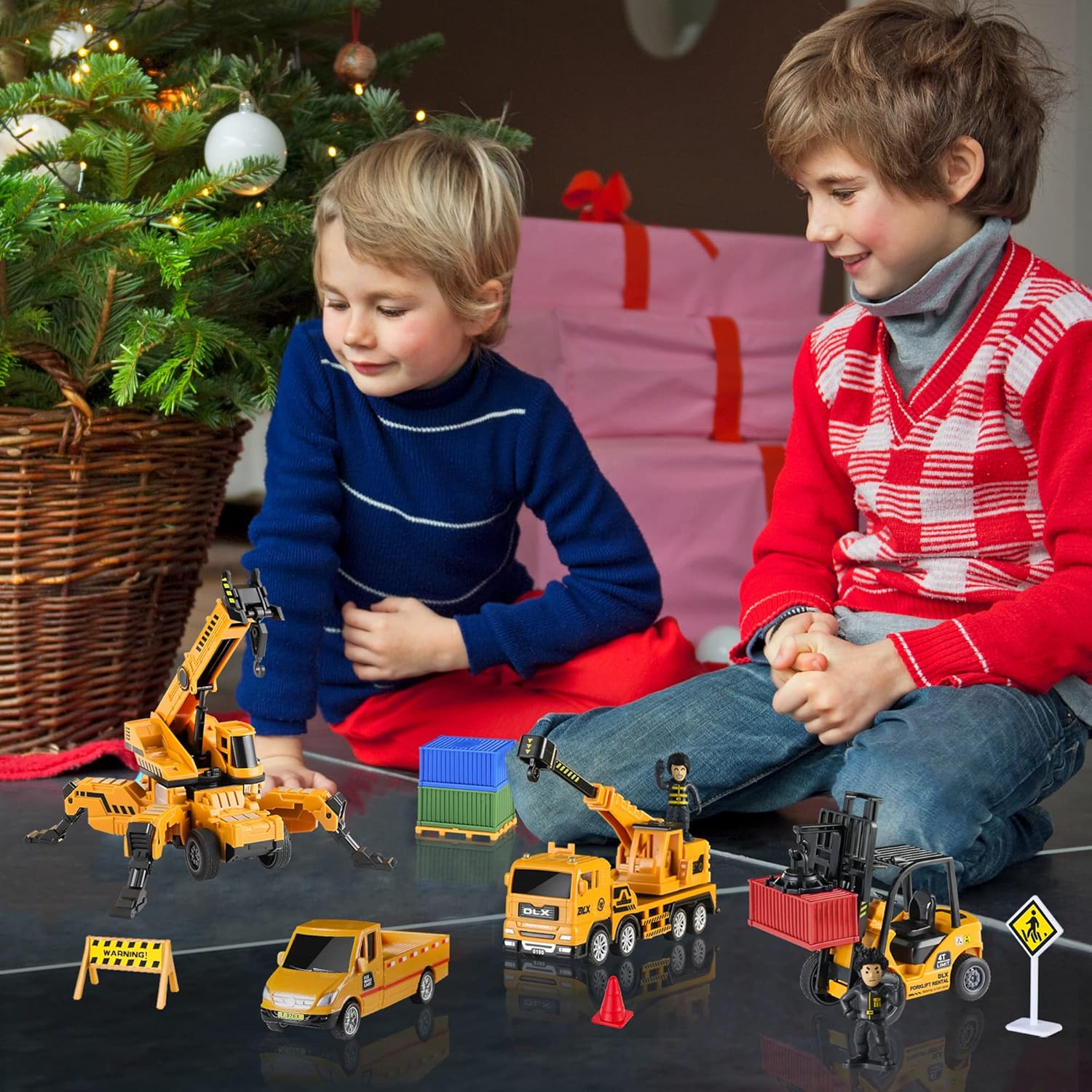 cobefy Construction Toy Trucks for Boys Age 3-5, Kids Sandbox Toy Set with Crane, Forklift, Dump Truck Toys for Toddler, Ideal Gift for Children Birthday Cake Topper Construction Party Favor Playset cobefy Construction Toy Trucks for Boys Age 3-5, Kids Sandbox Toy Set with Crane, Forklift, Dump Truck Toys for Toddler, Ideal Gift for Children Birthday Cake Topper Construction Party Favor Playset