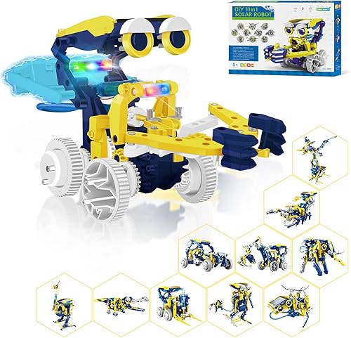 Proyectos STEM para niños de 8 a 12 años kits de robot Solor con luz LED única juguetes educativos de construcción kit de experimento científico