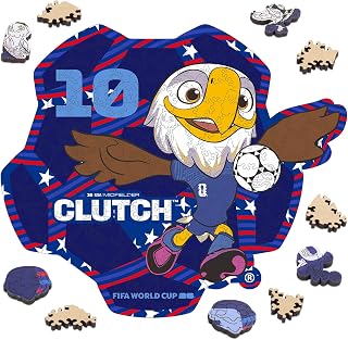 FIFA World Cup 2026 Wooden Puzzle Collectible-Clutch No.10 150Pcs DecorGift | 5MM Thick Officially Merchandise;USA Mascot Clutch Unique pieces design;Gift for Adult & Soccer Fan;12.6x10.7in Wall Decor