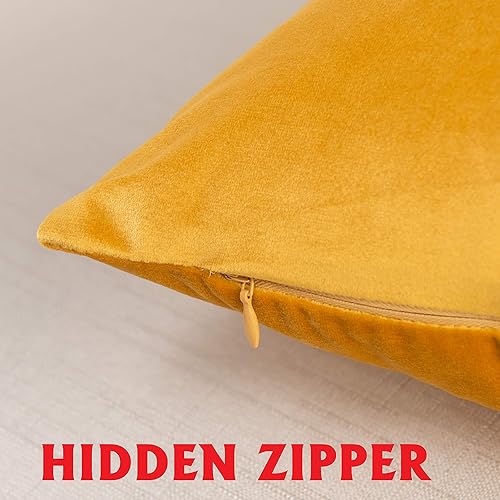 Miniatura 3 de Elegant Comfort Juego de 2 fundas de cojín de terciopelo suave, fundas de almohada cuadradas decorativas y sólidas, para sofá, dormitorio o
