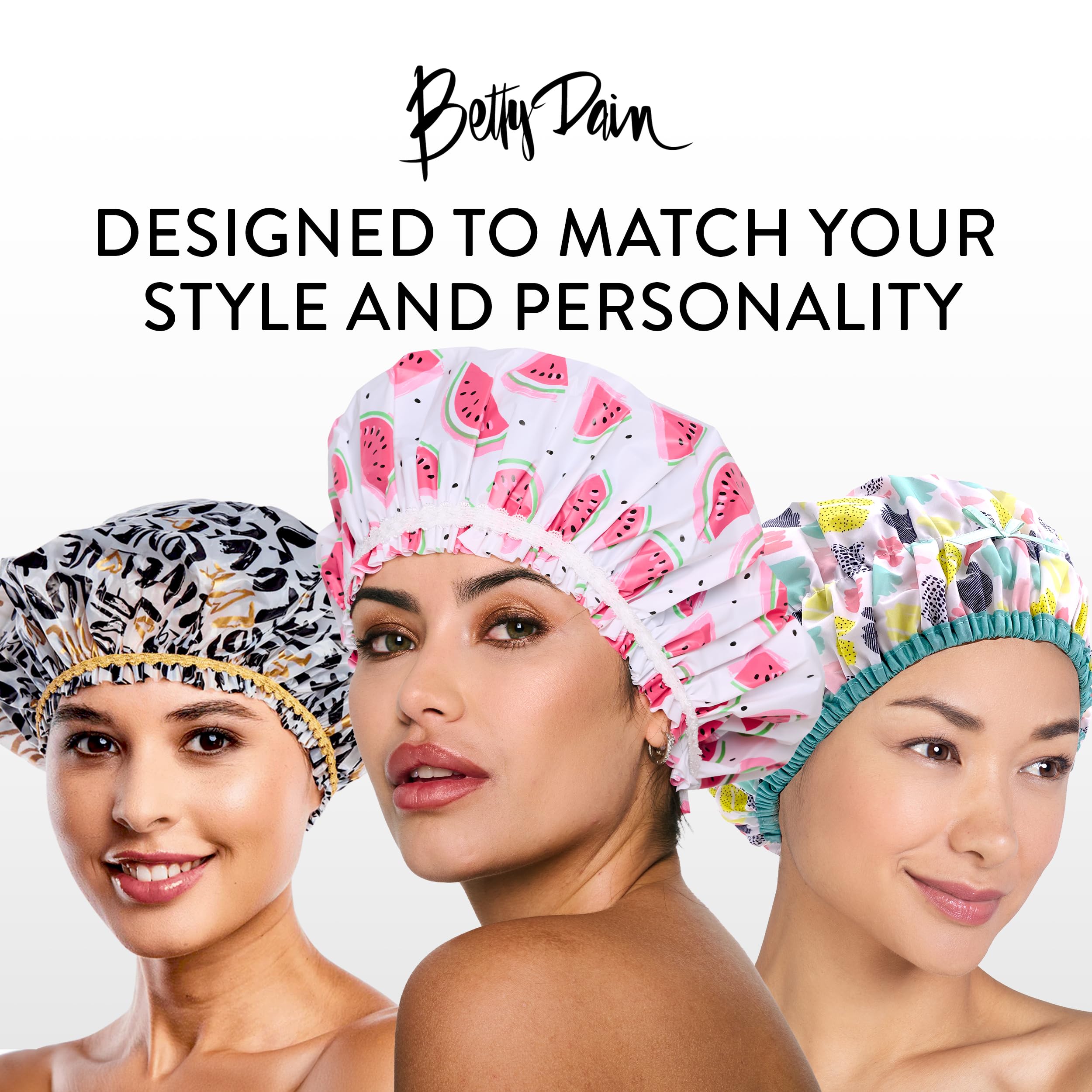 Betty Dain Fashionista - Gorro de ducha reutilizable, color vivo