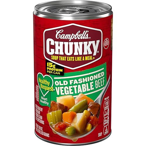 Campbell's Chunky Healthy Request - Sopa de verduras y carne de res tradicional, lata de 18.8 onzas