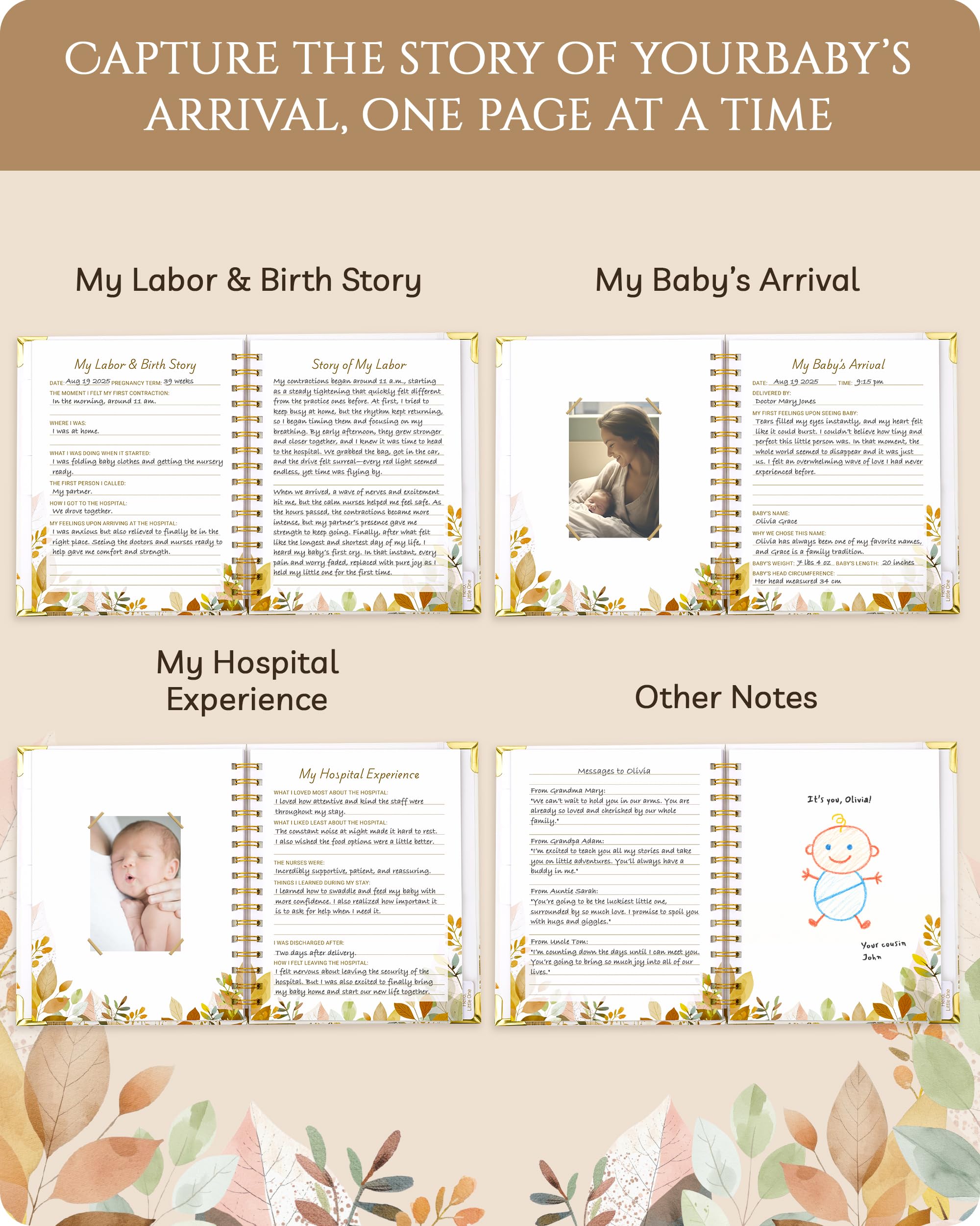 Pregnancy Journal – 82 Page Hardcover Memory Book for Expecting Moms | Beautiful & Thoughtful Mom to Be Gift, Pregnancy Book for First Time Moms, Ultrasound Baby Picture Pocket