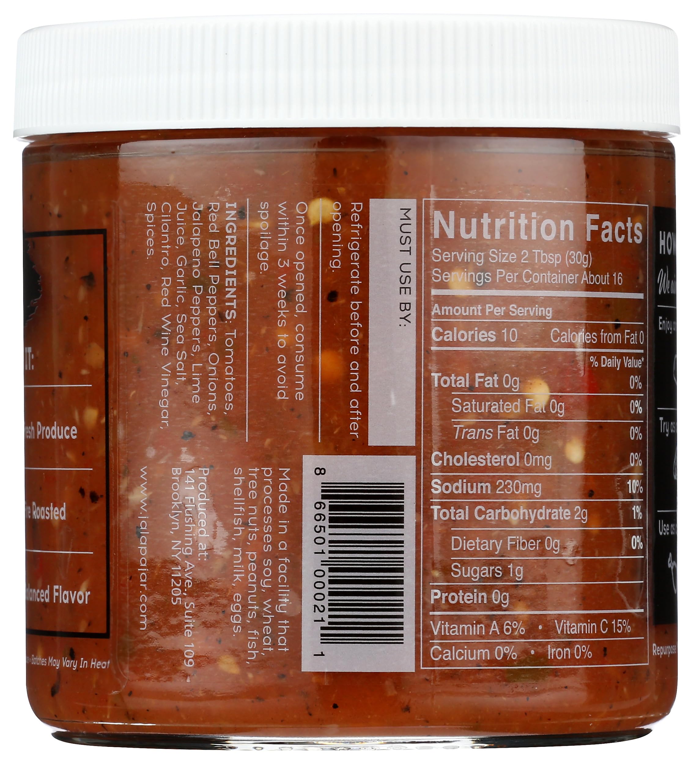 salsa nutrition bpc 157 Jalapa Jar Brooklyn Blend Medium Salsa, 16 OZ