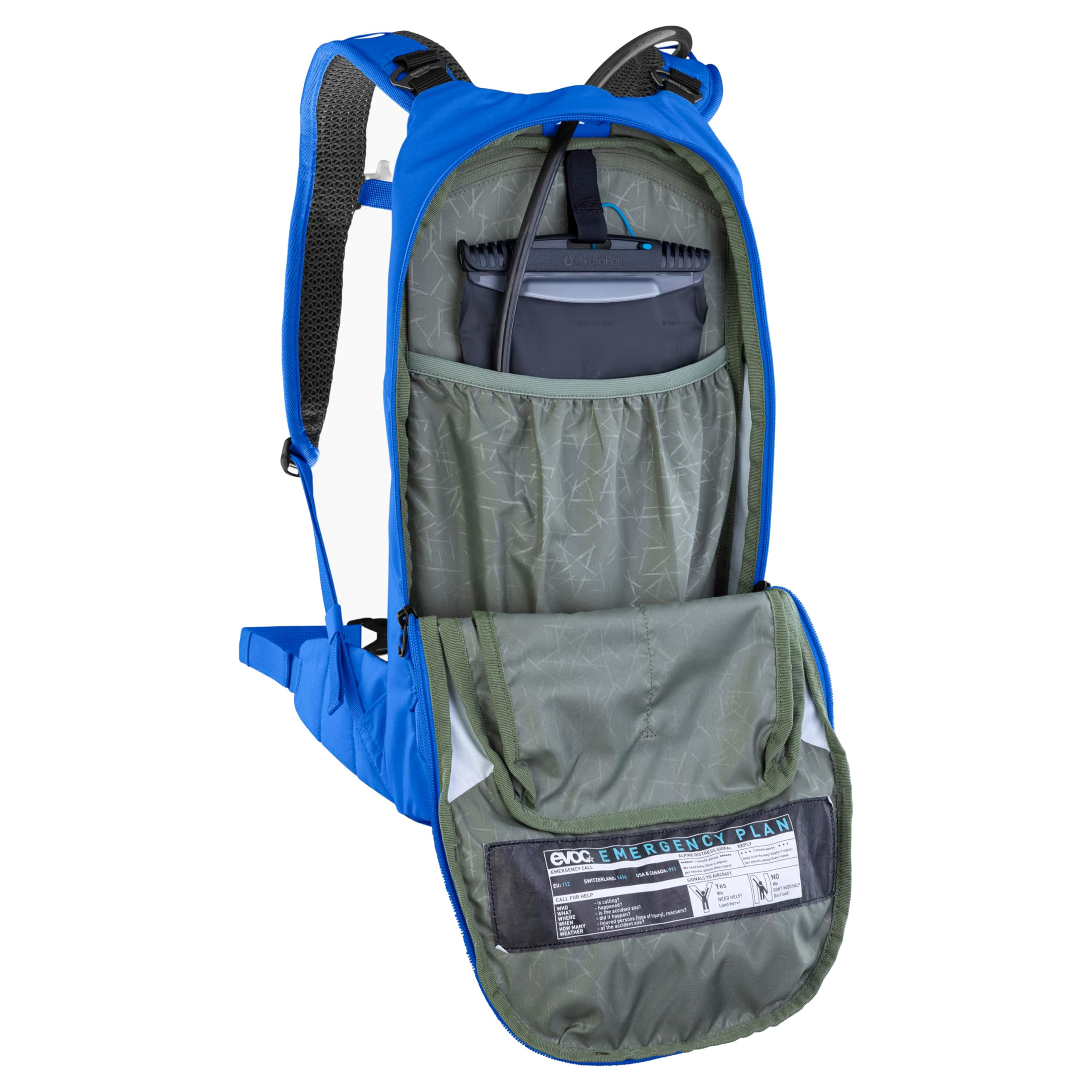 EVOC STAGE 6 + HYDRATION BLADDER 2, Backpack (verstellbare Schultergurte, AIR FLOW CONTACT SYSTEM, 2l Trinkblase und Werkzeugfach), Royal Blue