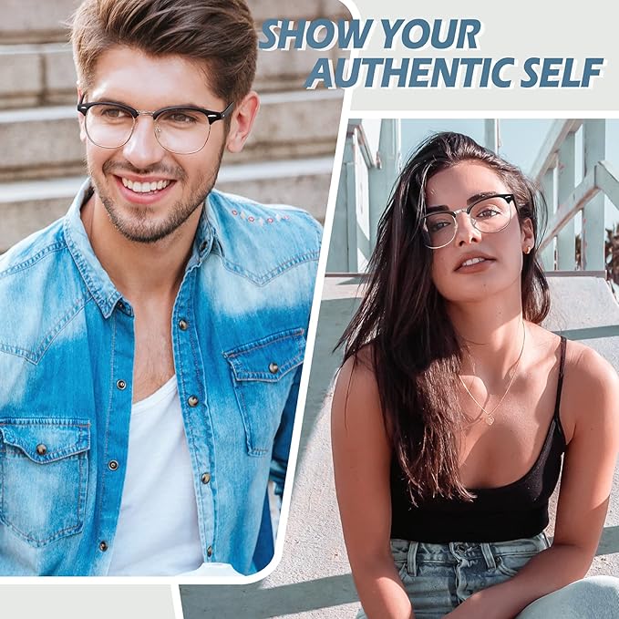 Happy Store CN56 Vintage Inspired Classic Horn Rimmed Nerd UV400 Clear Lens Glasses