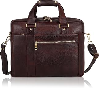 DORPER MONEY HILL Genuine Leather Laptop Bags For Men Office Use Professional Business Briefcase Bag 15 Inch Branded Styli... Price In India