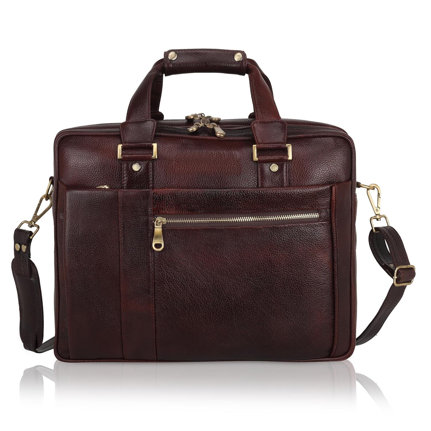 DORPER MONEY HILL Genuine Leather Laptop Bags For Men Office Use Professional Business Briefcase Bag 15 Inch Branded Stylish and Functional Bag for Work and Travel (Leather, Berlin Brown)