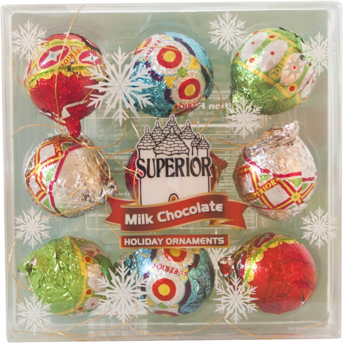 Holiday Milk Chocolate Ornaments Gift (4.5 Oz)