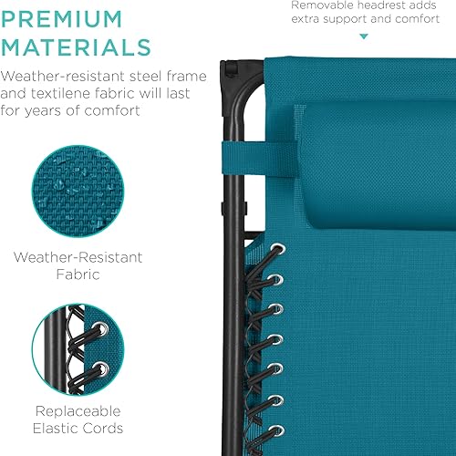 Miniatura 113 de Best Choice Products Silla reclinable plegable de gravedad cero para exteriores, de patio, para salón al aire libre, con toldo ajustable, Bandera