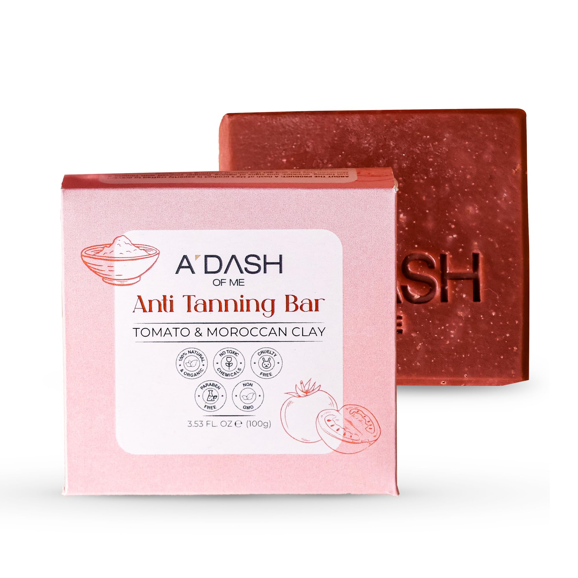 A Dash of Me Anti-Tanning Soap Bar | Natural Skin Lightening Soap for Glowing Skin, Reduces Tan & Dark Spots, with Olive Oil, Coconut Oil & Tomato Extract | 100g-image-7