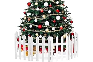 Charming White Picket Fence for Festive Decor and Practical Use