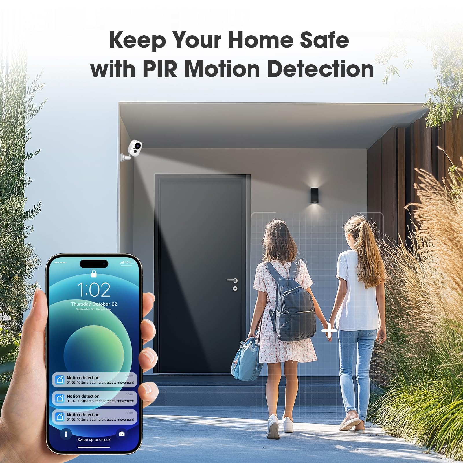Sistema di allarme domestico wireless 4G+WIFI con telecamera esterna - Configurazione rapida e semplice, nessun canone mensile, controllo tramite app per la sicurez
