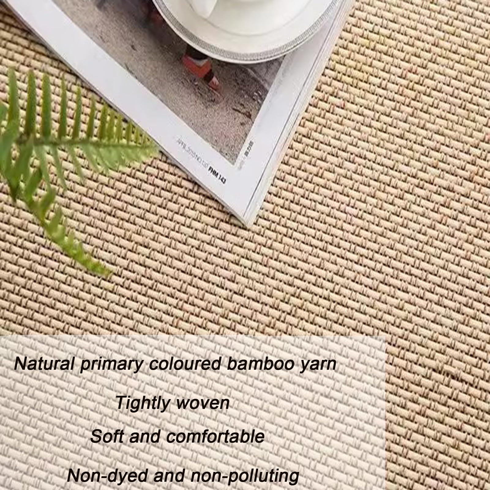 Tappeto in bambù tradizionale giapponese, antiscivolo, traspirante, per letto, sala meditazione, tappetino estivo in fibre naturali (1,8 cm di spessore, 49,8 x 99,8 cm)