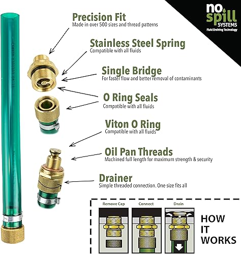 Miniatura 2 de Kit de drenaje de aceite sin pelusas. El kit contiene tapón antipolvo, tapón de aceite y manguera de 10 pulgadas. Compatible con varios modelos,