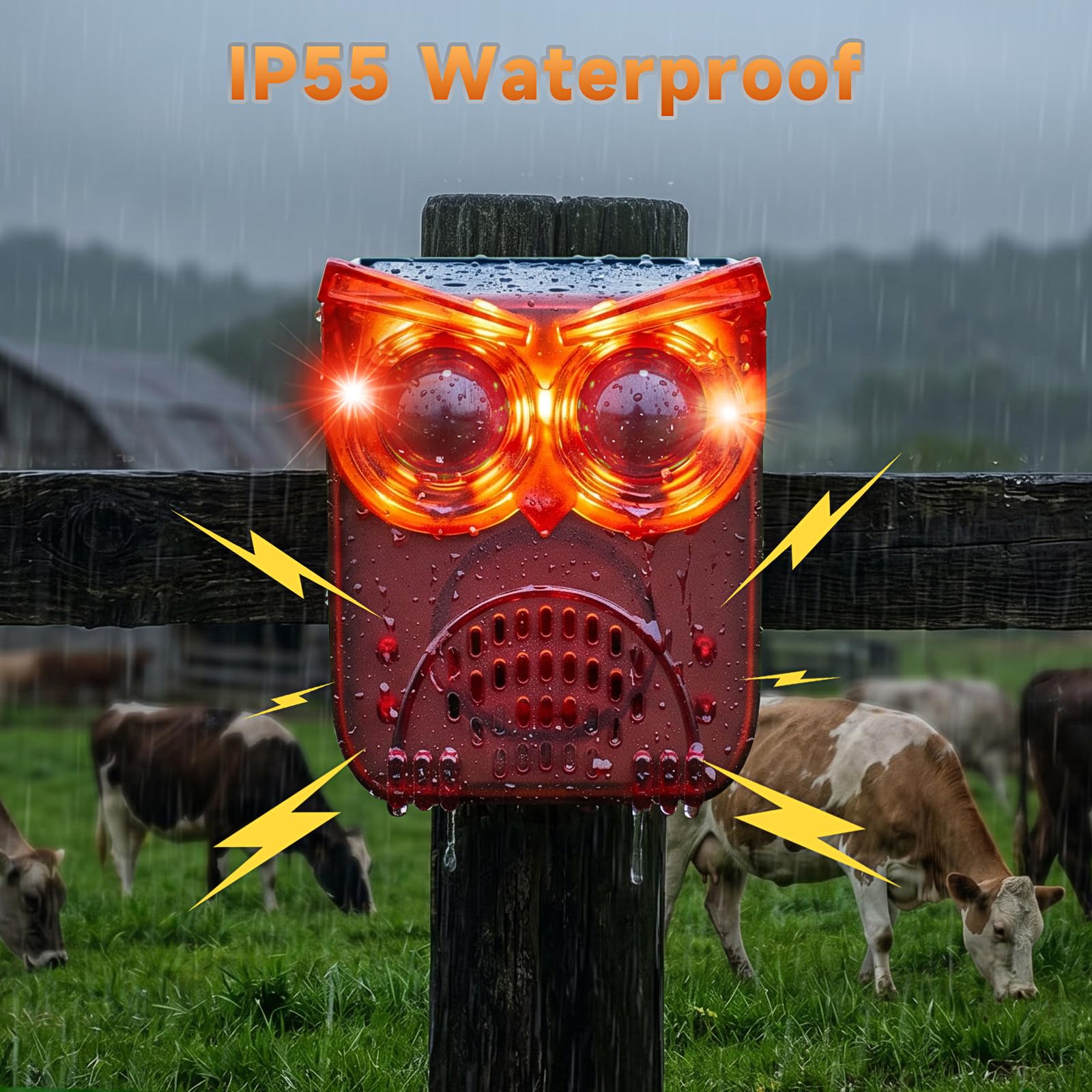 Alarme solaire d'extérieur avec détecteur de mouvement 130 dB - 130 dB - 13 sons de boucle pour éviter l'habitude - 4 modes de travail - Alarme résistante aux intempéries IP55 pour la maison, la villa