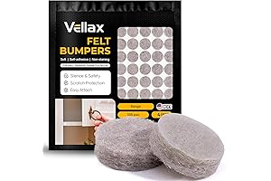 0.4” Self-Adhesive Felt Cabinet Bumper Dots Beige 128pcs