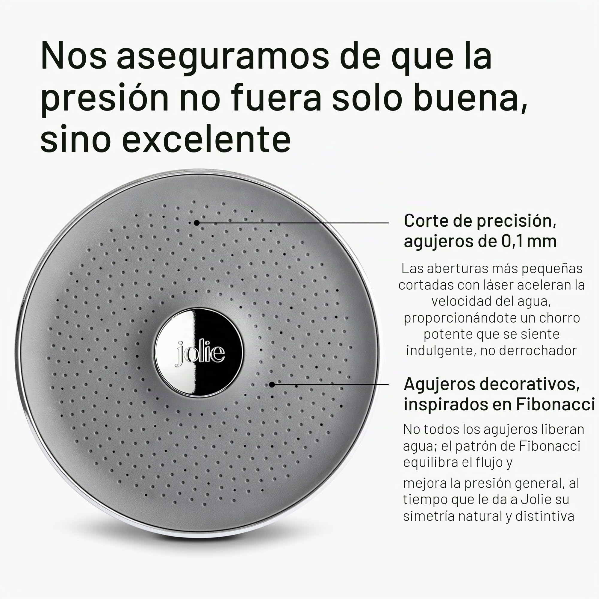 The Jolie - Cabezal de ducha filtrado con sistema de filtro de agua de ducha, cabezal de ducha de alta presión, accesorio para el cuidado del cabello y la piel para mejorar la belleza y la rutina de