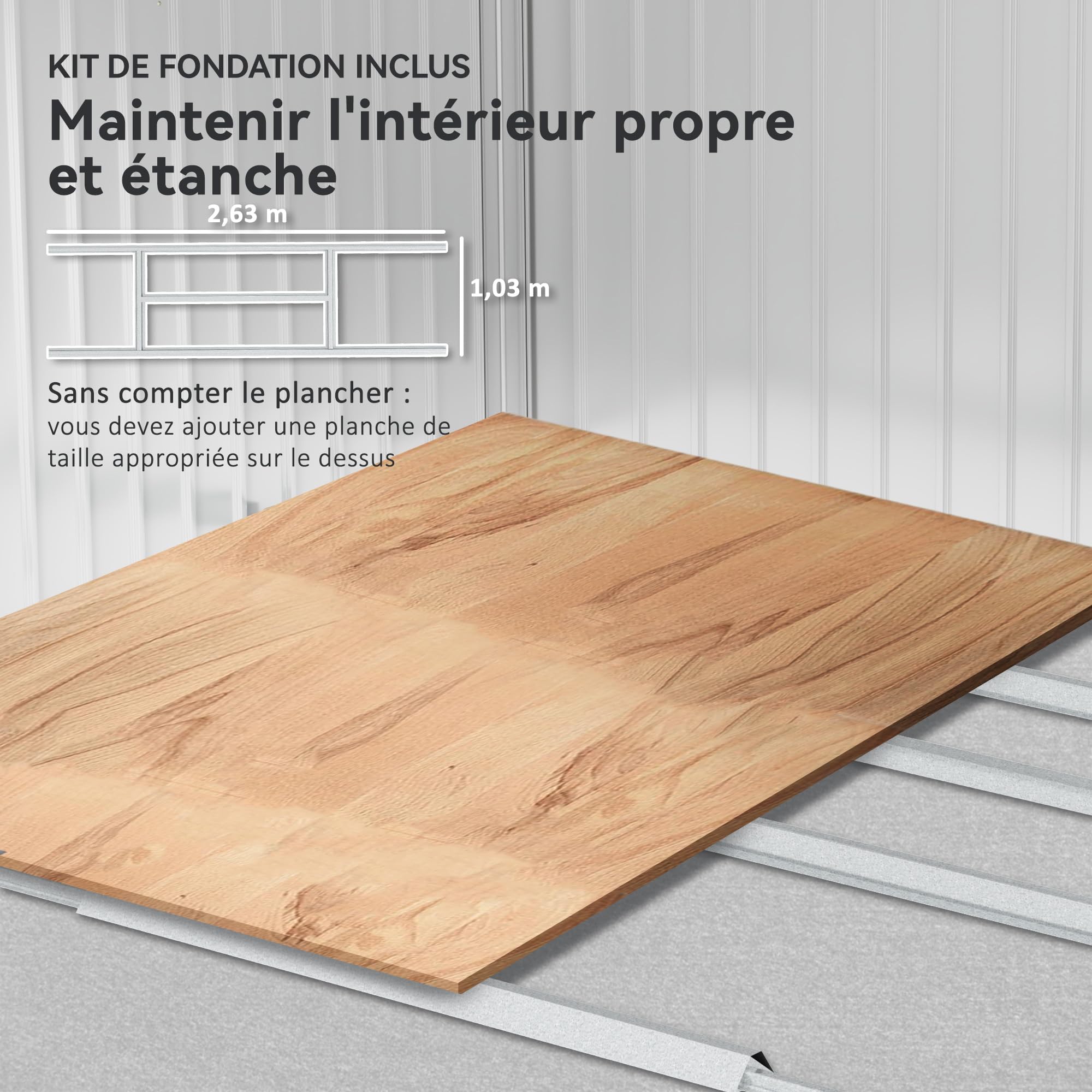 Outsunny Abri de Jardin en Acier galvanisé XXL 5,4 m² avec kit de Fondation 277x195x192cm, cabane de Jardin Toit en Fibre de Verre, cabanon Rangement Outils Portes coulissantes 4 aérations Gris foncé