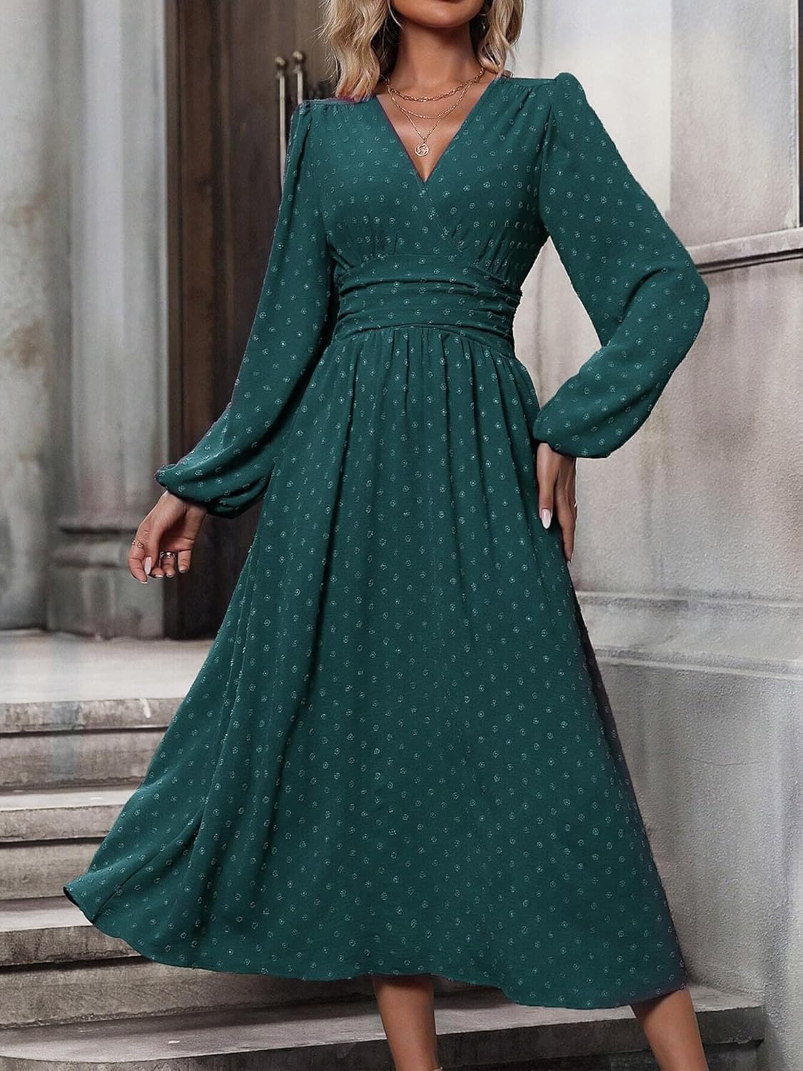 Womens Long Sleeve Dresses Maxi Wedding Guest Dresses - Image 4