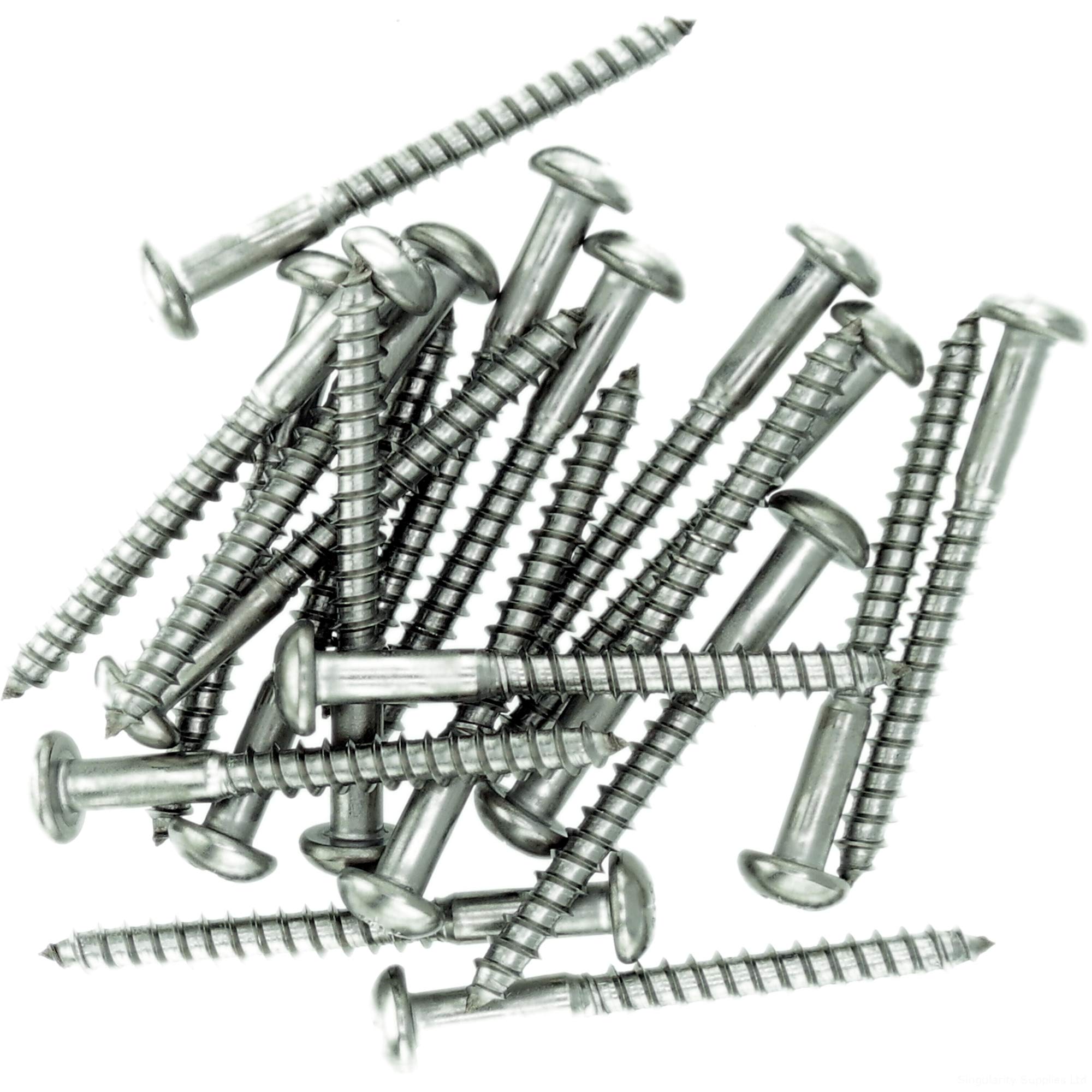 Singularity Supplies No.10 X 0.78 (5.0Mm X 20Mm) Pozi Pan Wood Screw - Stainless Steel (A2) (Pack Of 20)