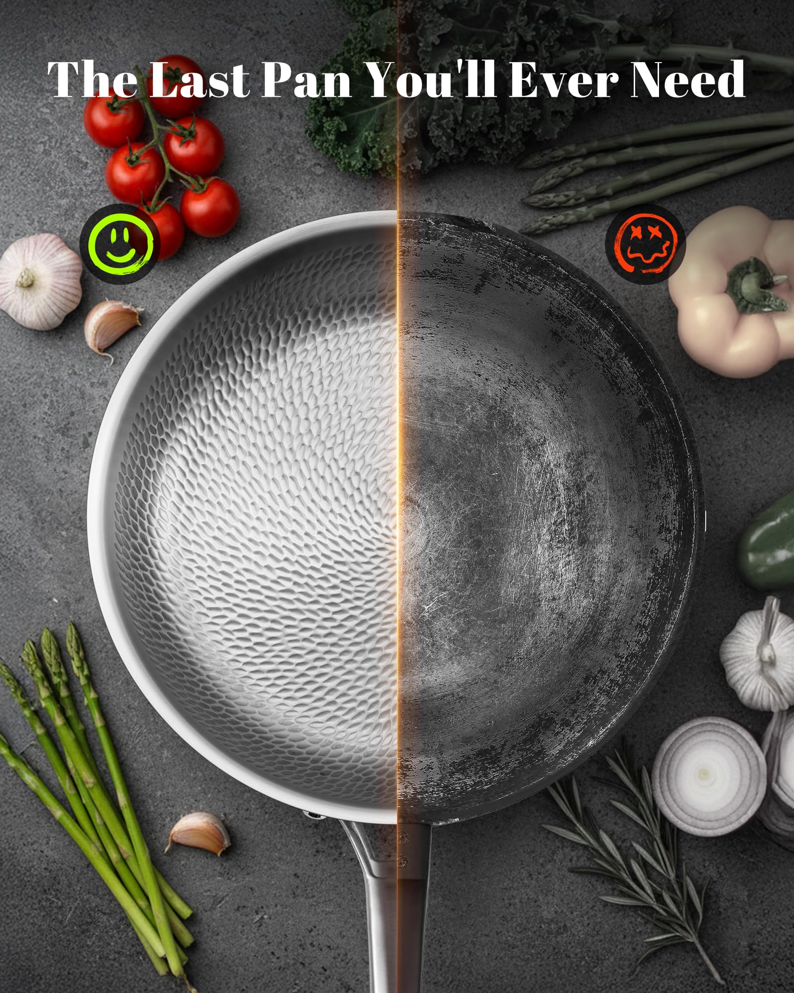 Titanium Pan 12 Inch - Hammered Pro with Lid -2 Titanium Pan 12 Inch - Hammered Pro with Lid -2