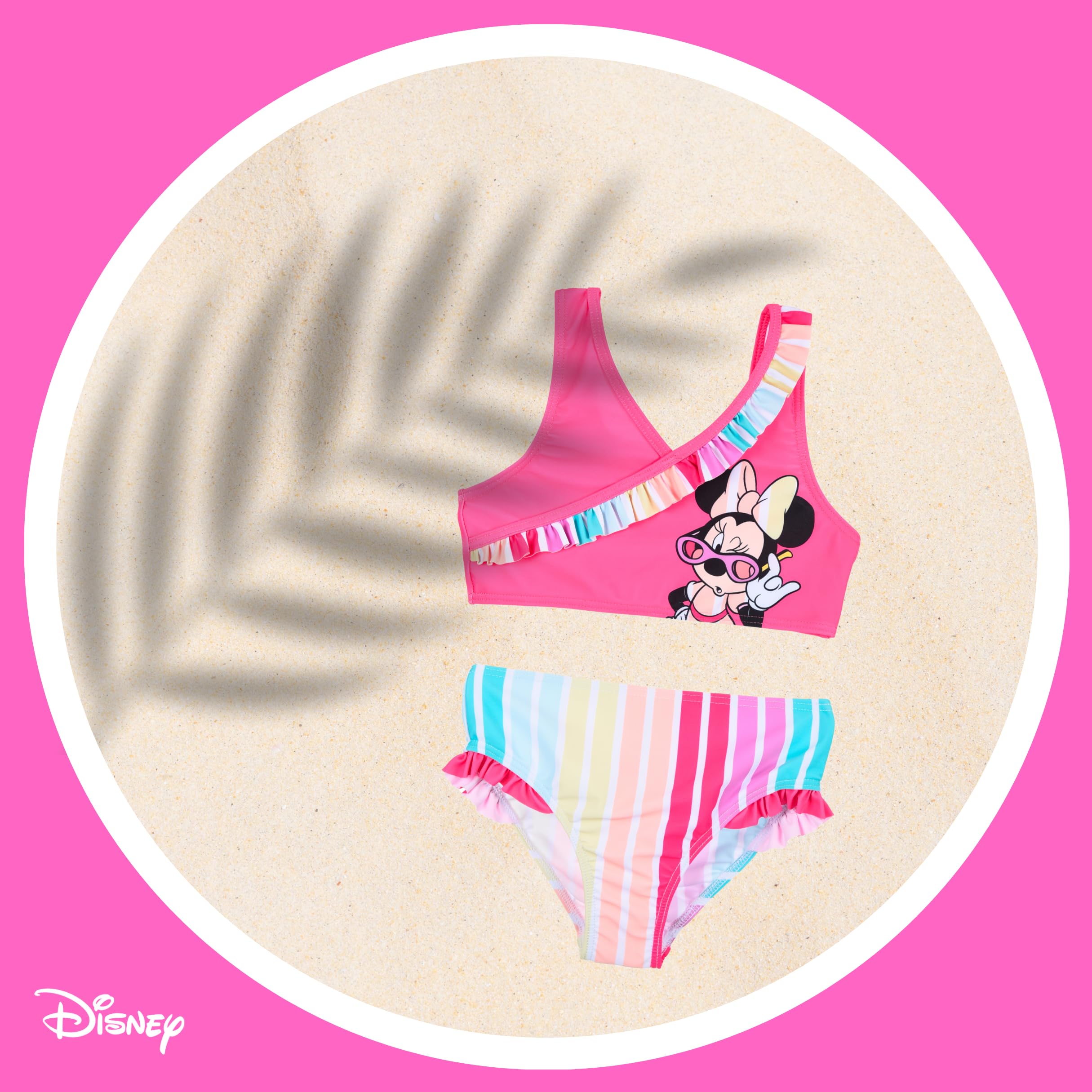 Disney Minnie Mouse Bikini Niña Arcoiris Bañador Dos Piezas Verano Natación Tallas 3-8 Años