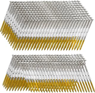 21 Degree Framing Nails 500 Count, 3-Inch X .12" Ring Shank, Full Round Head Hot Dipped Galvanized, for Pneumatic Electric 20 to 22 Degree Framing Nailer
