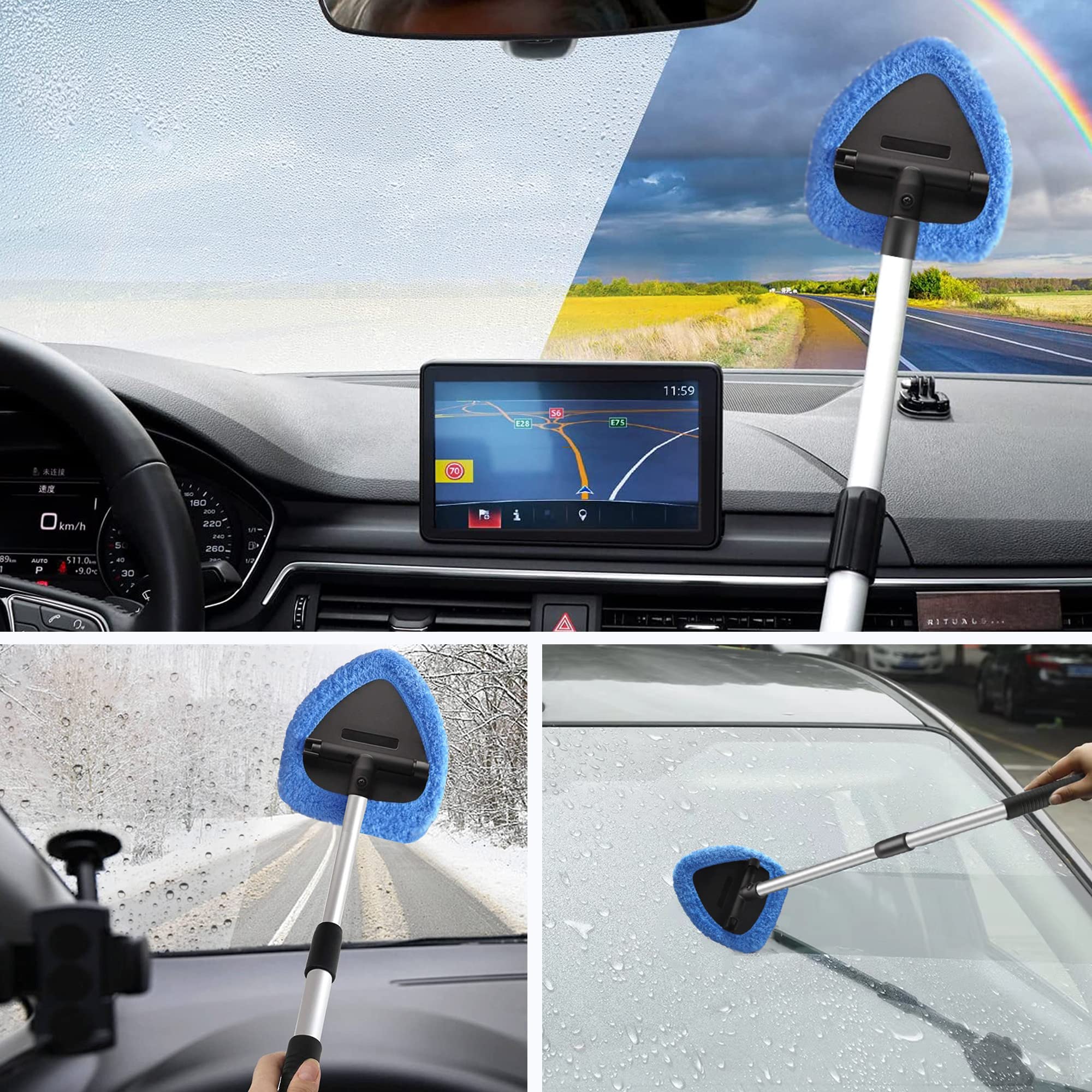 ASAHEL Herramienta para cepillo de ventana de coche dentro del parabrisas