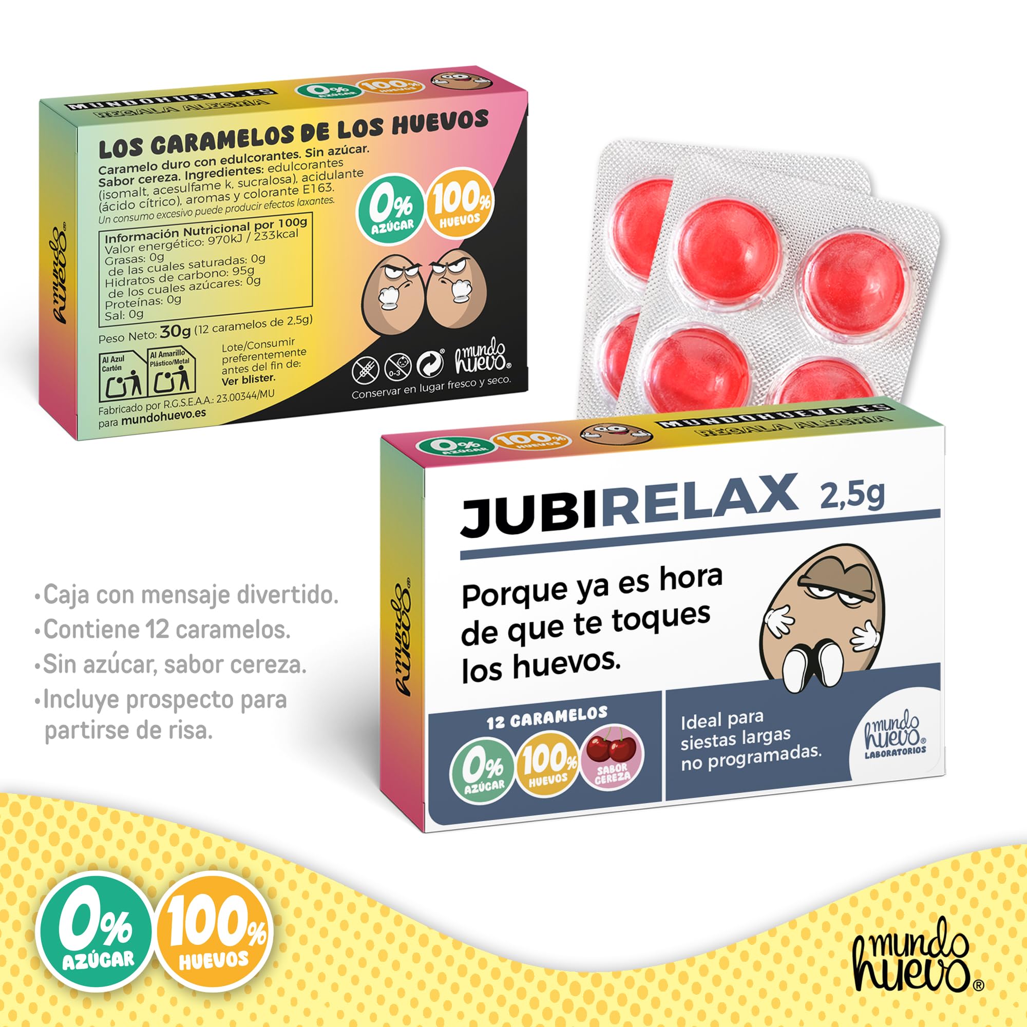 Caramelos de broma JUBILADO Blíster divertido 12 caramelos sin azúcar Regalo para hombres que se jubilan