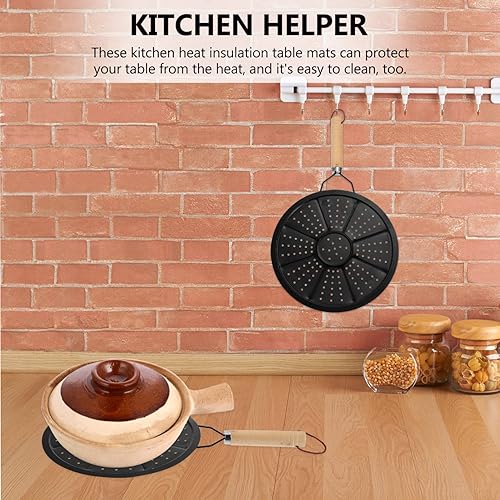 Miniatura 7 de Yardwe Difusor de calor de hierro fundido, placa difusora de inducción de calor con mango, utensilios de cocina, placa de inducción, difusor de