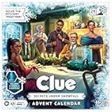 Clue Advent Calendar: Secrets Under Snowfall | 24 Days | Family Mystery Games | with 6 Winter-Themed Tokens and Surprise | Ages 10+ | 1+ Players