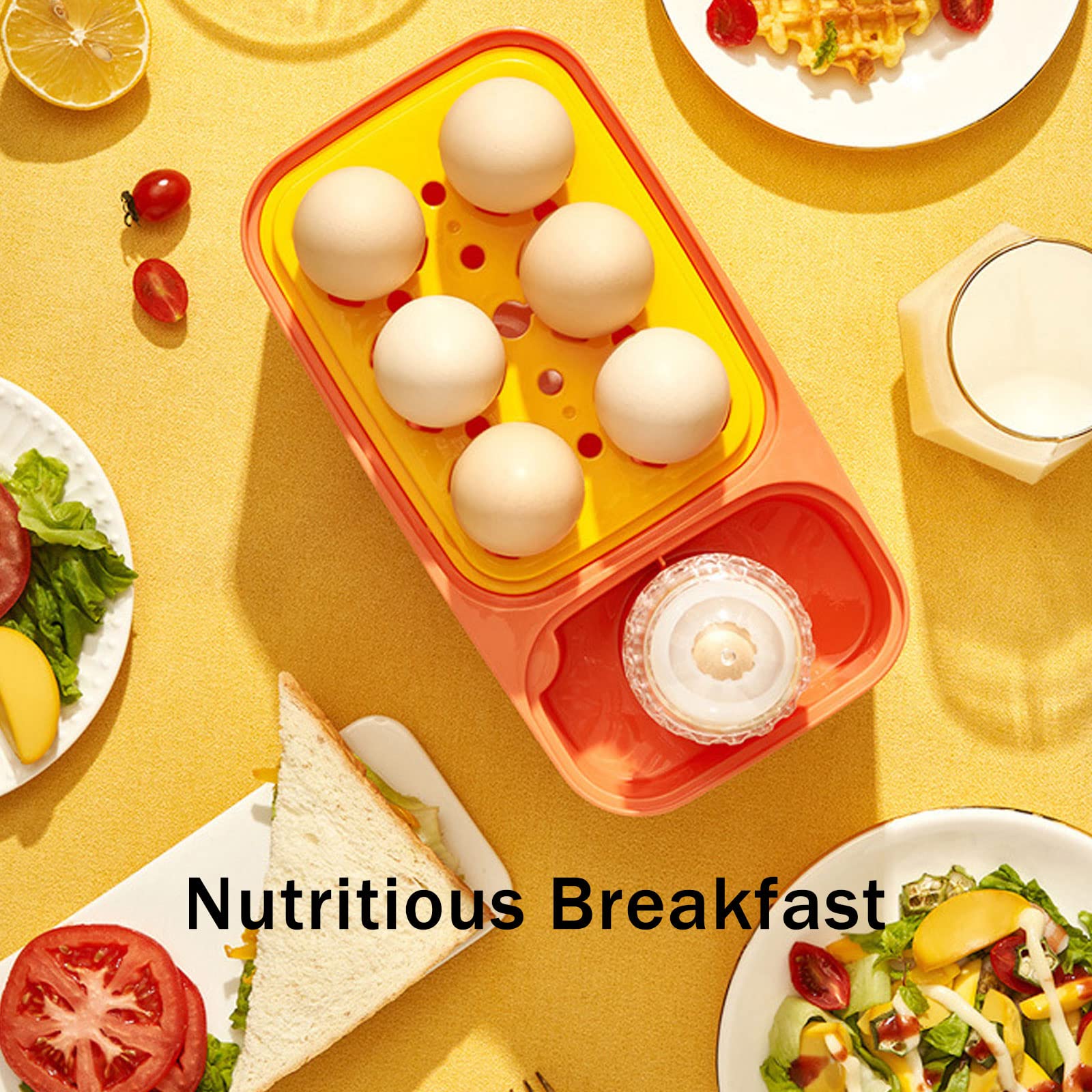 Hervidor de huevos rápido, vaporizador de alimentos y verduras Hervidor de huevos eléctrico Capacidad para 6 huevos Hervidor de huevos duros 200 W Máquina
