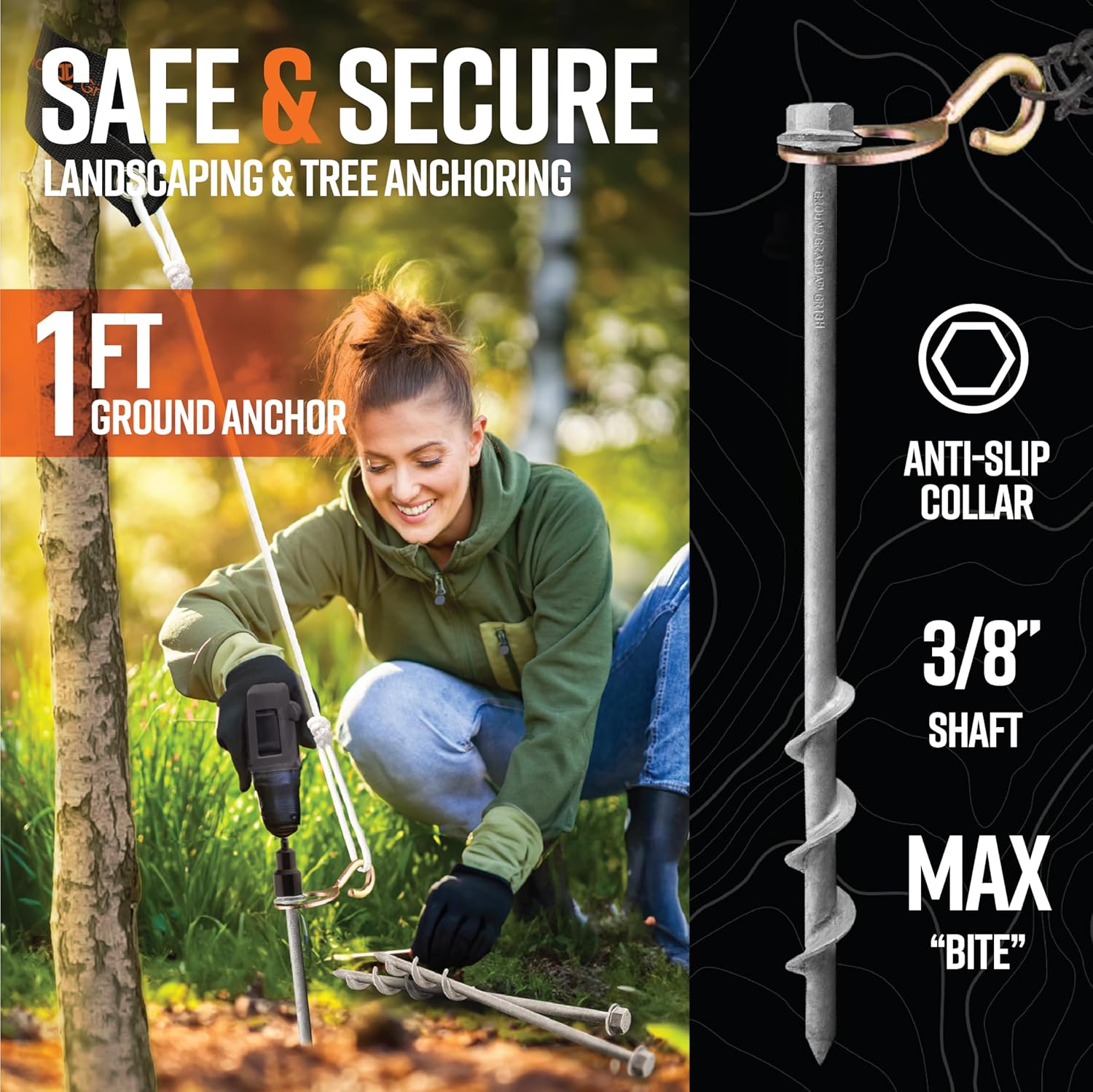 GROUNDGRABBA Tree Hugger Kit - Safeguarding The Health and Longevity of Your Trees with Ease - 3 Stake Kit