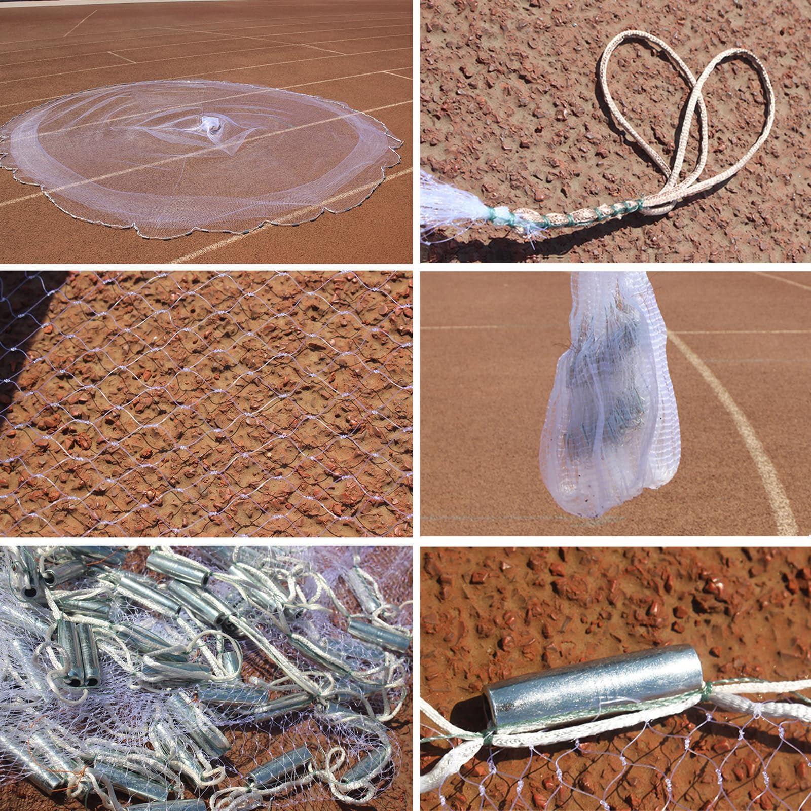 Lawaia Red de pesca de fundición tradicional, fácil de usar, material de monofilamento, duradero y eficiente, ideal para peces de agua dulce y salada, camarones, pececillos