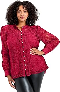 Avenue Women's Plus Size Jade Lace Shirt